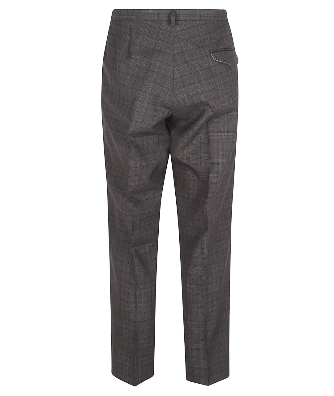 PRADA Мульти шерстяные повседневные брюки, фото 3