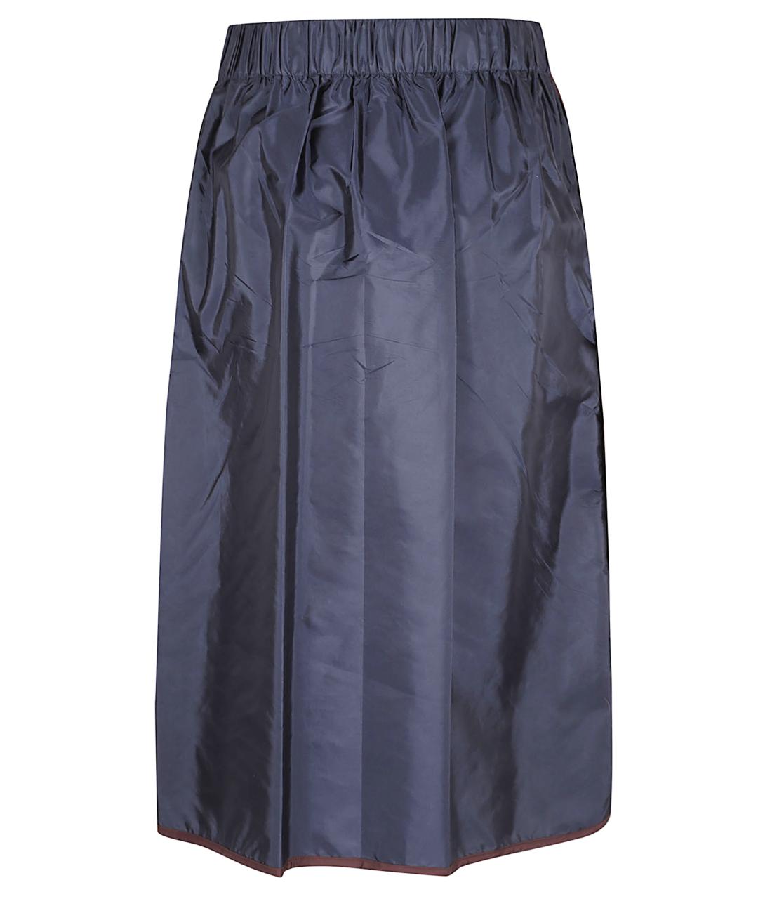 PRADA Темно-синяя синтетическая юбка миди, фото 3