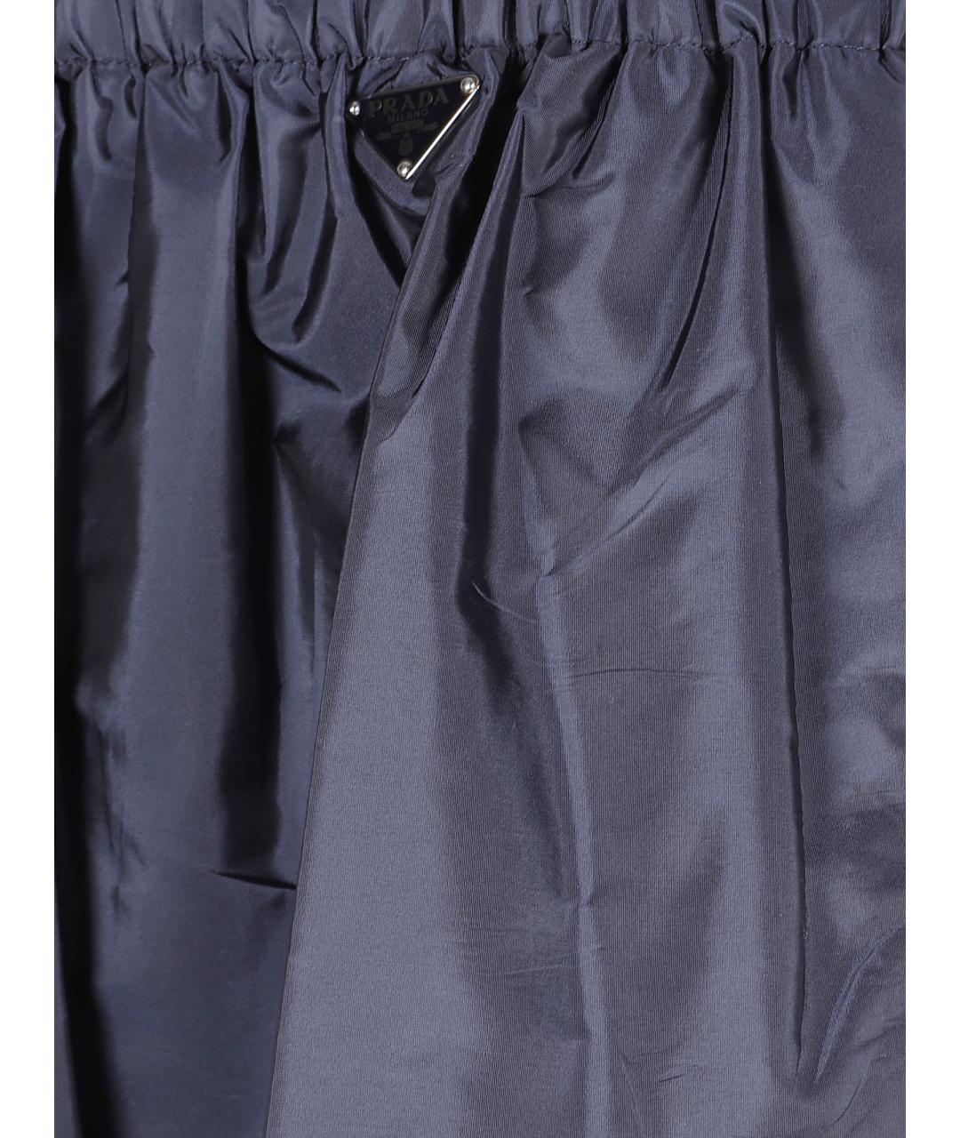 PRADA Темно-синяя синтетическая юбка миди, фото 2