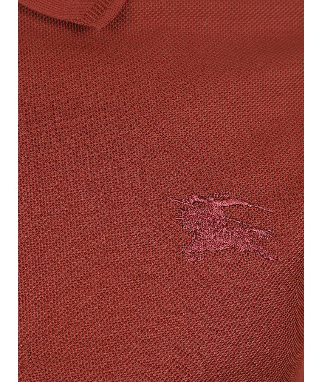 BURBERRY Красное хлопковое поло с коротким рукавом, фото 2