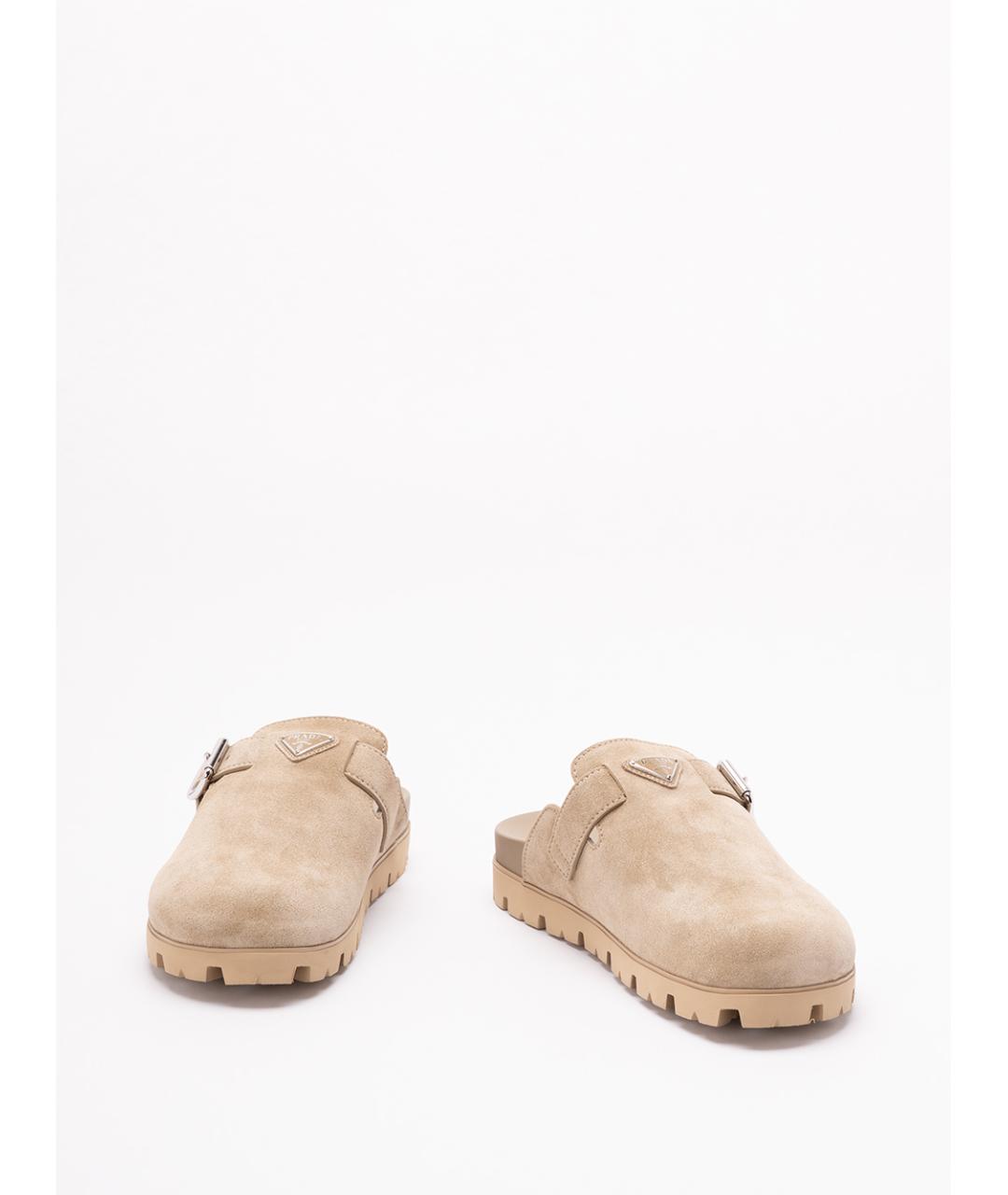 PRADA Бежевые кожаные сандалии, фото 2