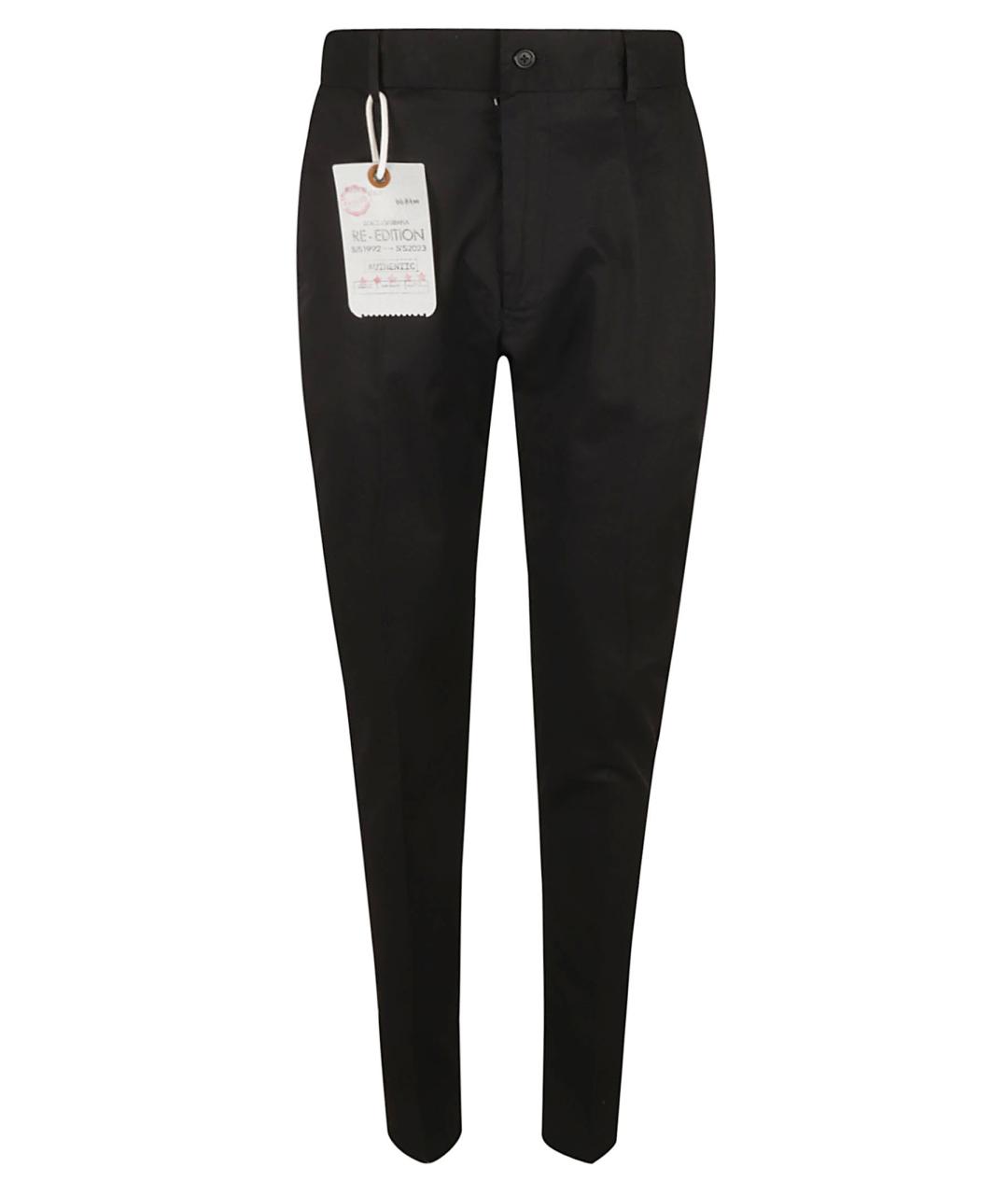 DOLCE&GABBANA Черные хлопковые повседневные брюки, фото 1