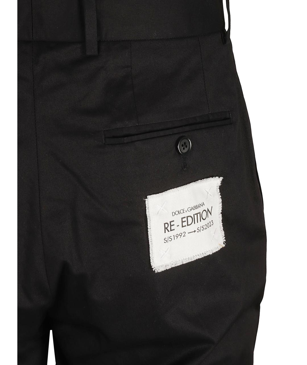 DOLCE&GABBANA Черные хлопковые повседневные брюки, фото 3