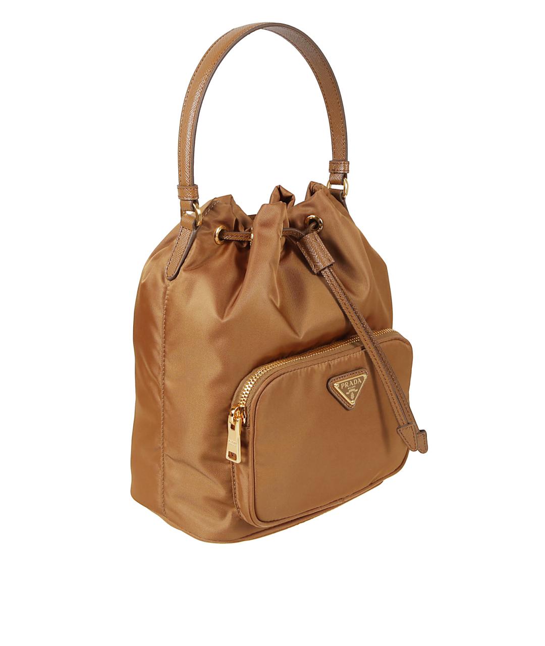 PRADA Коричневая синтетическая сумка через плечо, фото 3