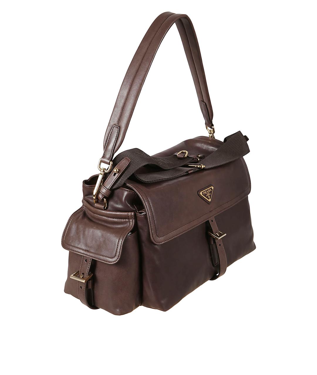 PRADA Коричневая кожаная сумка через плечо, фото 3