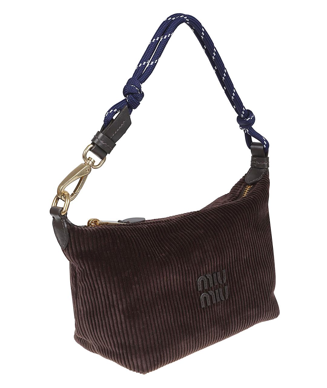 MIU MIU Коричневая тканевая сумка через плечо, фото 3