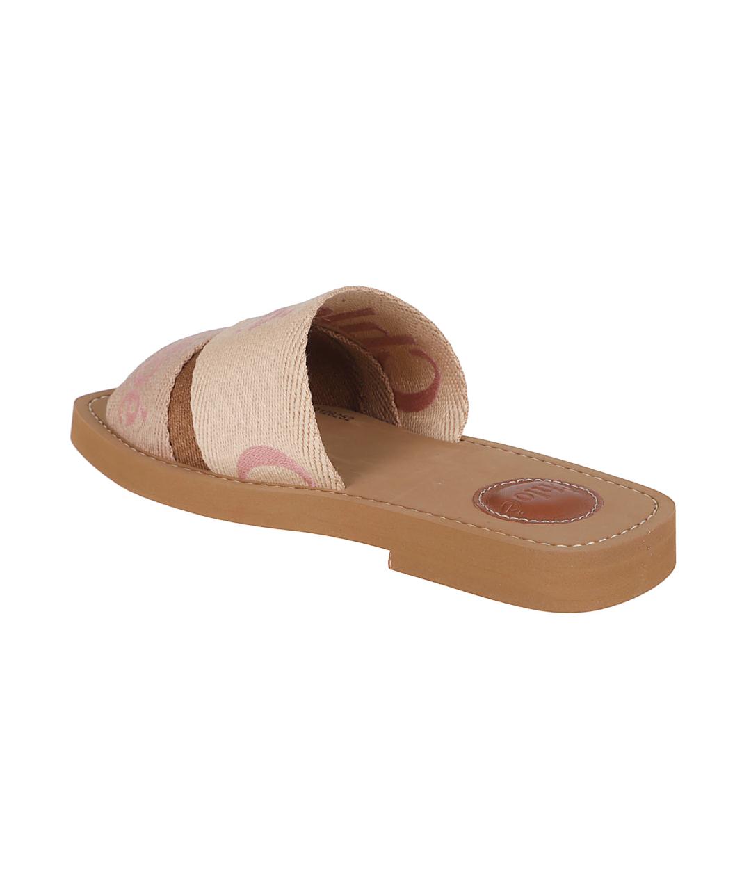 CHLOE Розовые текстильные шлепанцы, фото 3