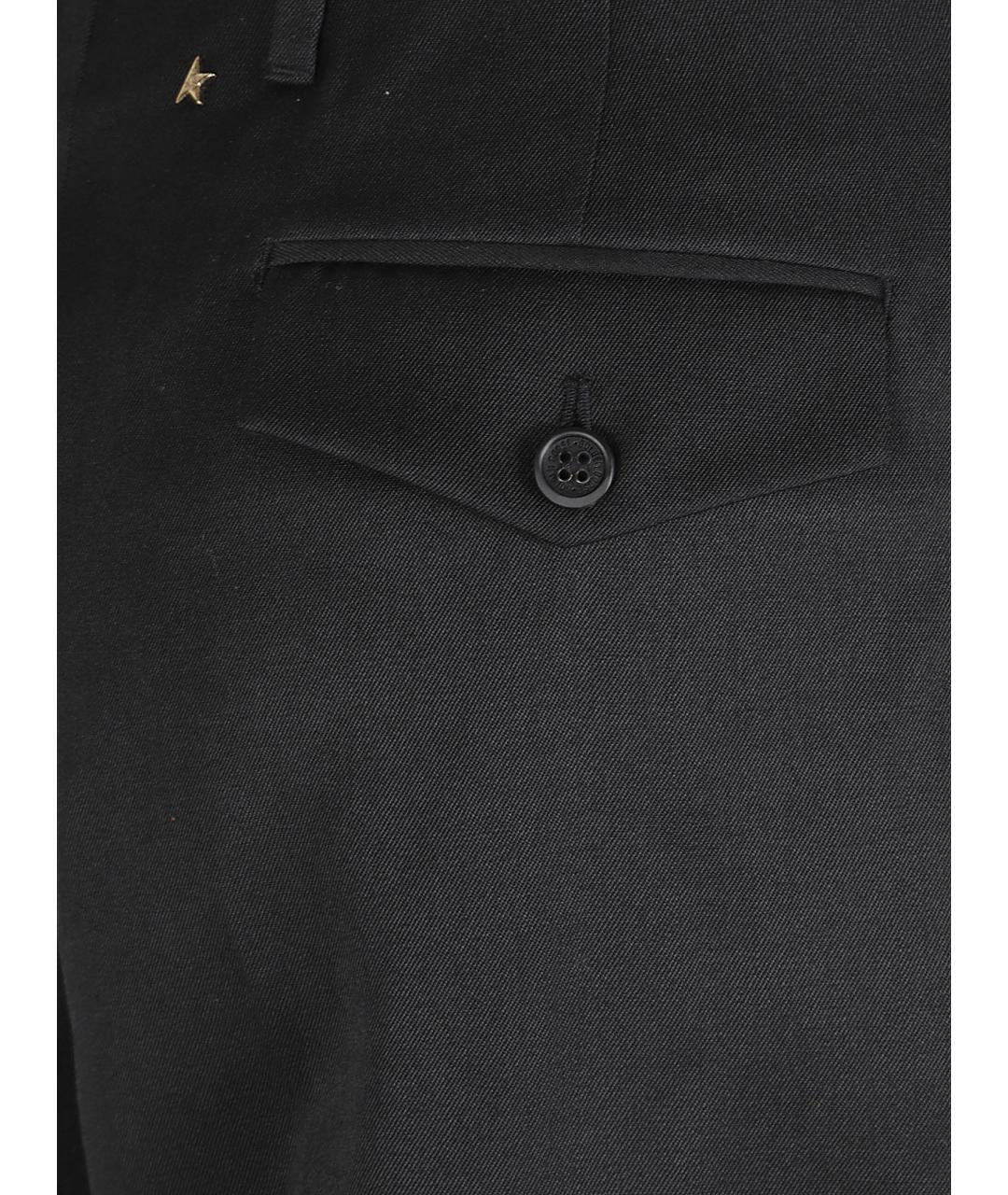 GOLDEN GOOSE DELUXE BRAND Черные шерстяные прямые брюки, фото 2