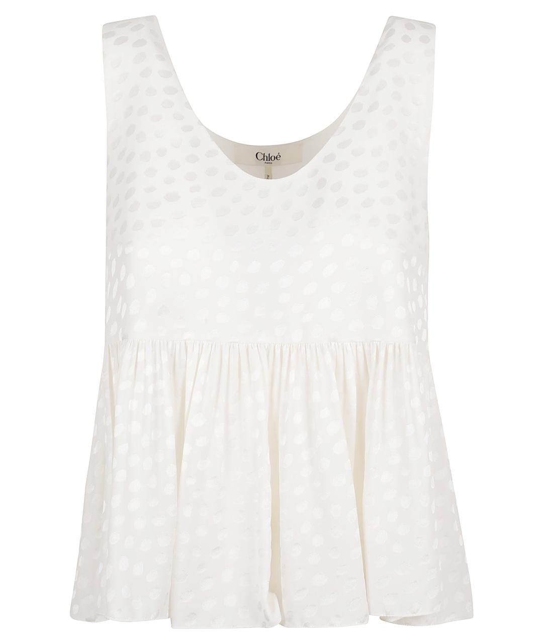 CHLOE Белая шелковая майка, фото 1