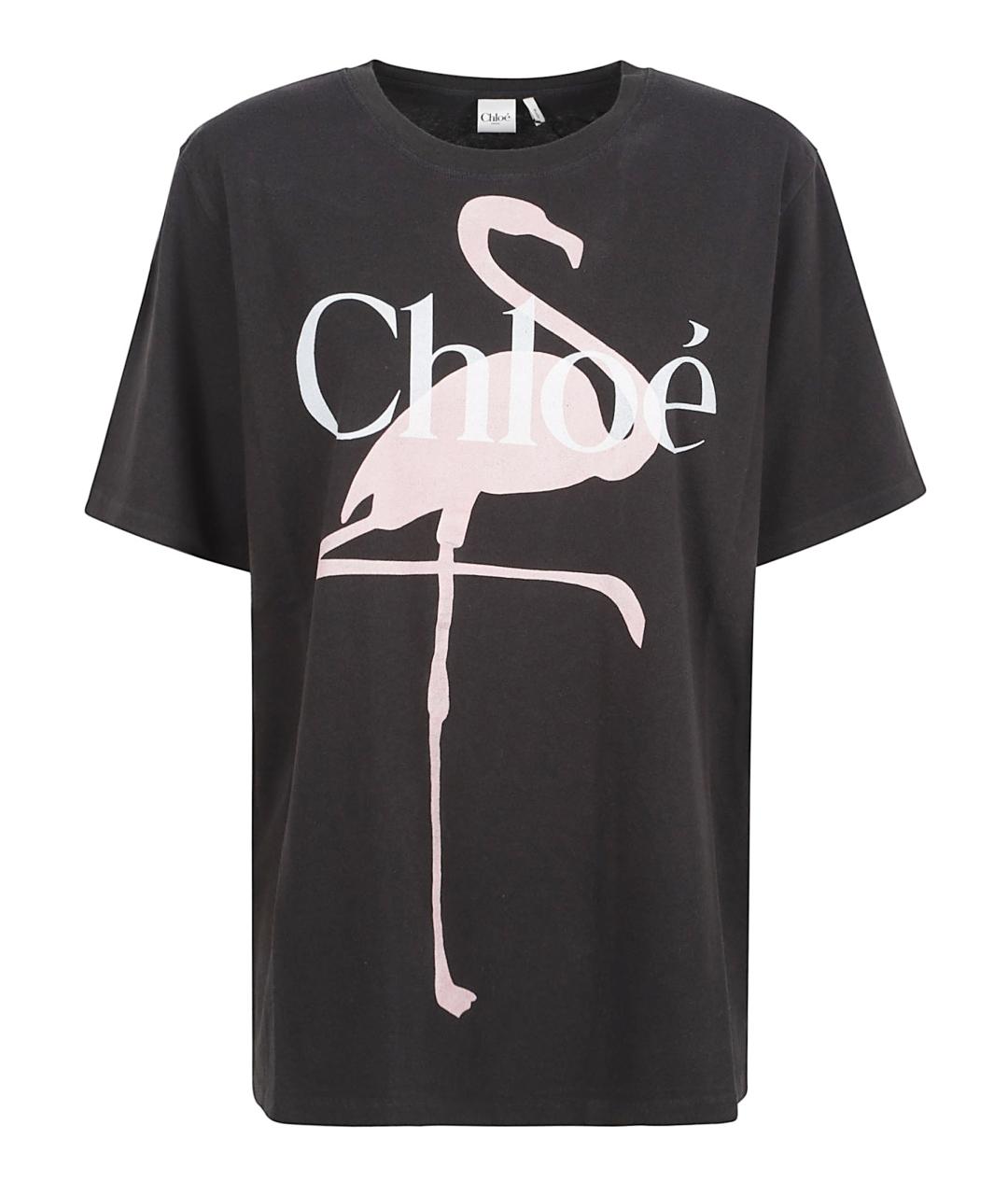 CHLOE Черная хлопковая футболка, фото 1