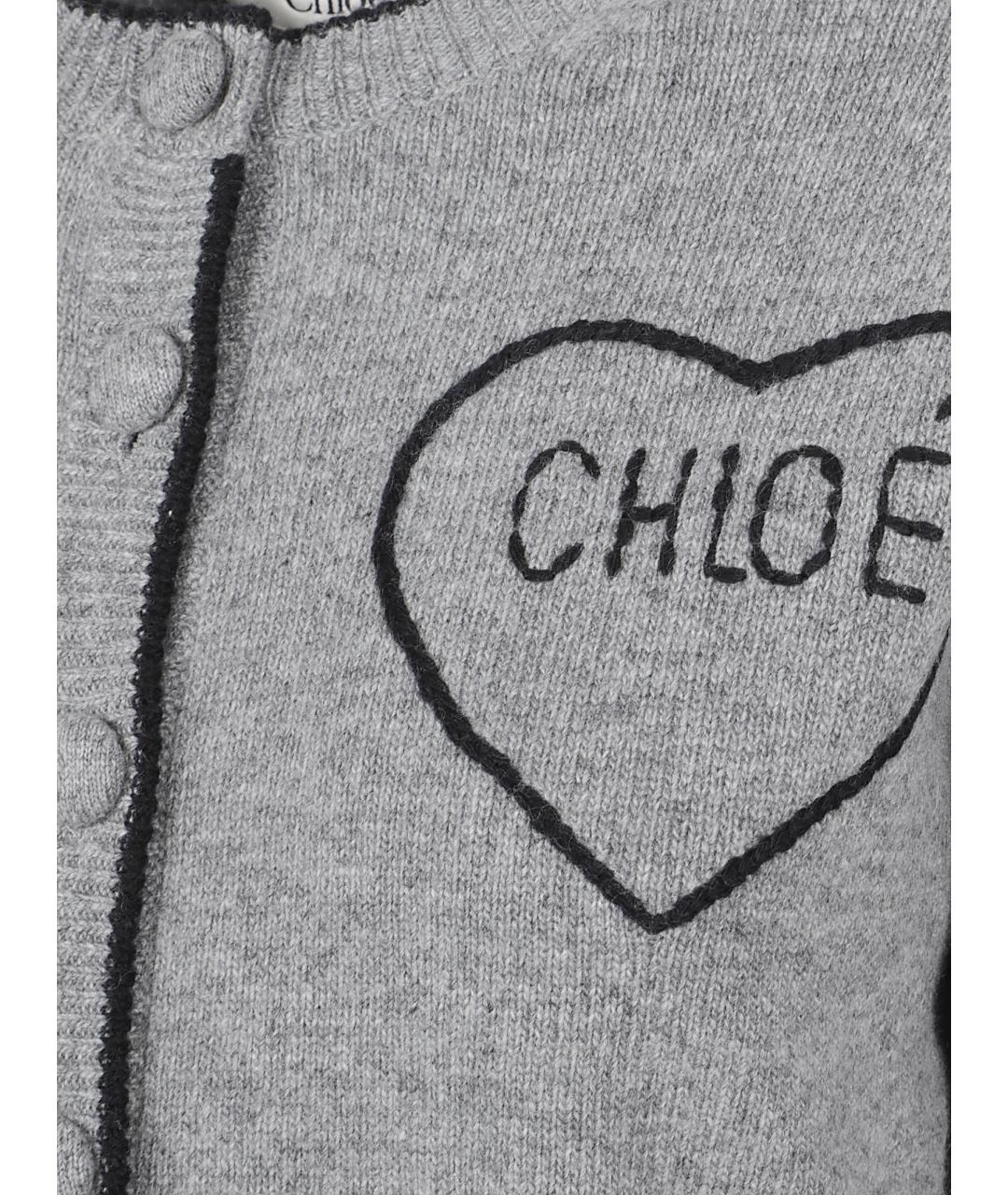 CHLOE Серый шерстяной кардиган, фото 2