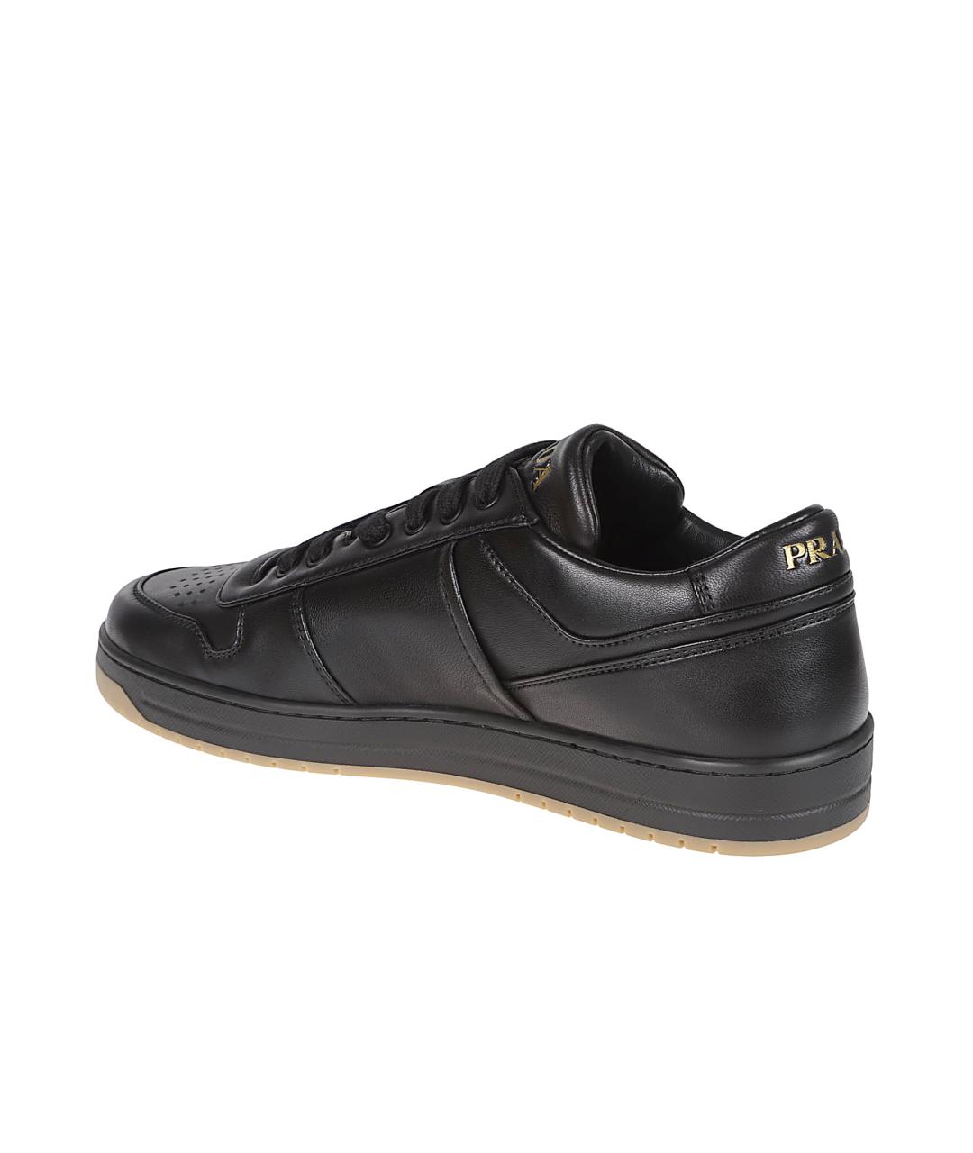 PRADA Черные кожаные низкие кроссовки / кеды, фото 3