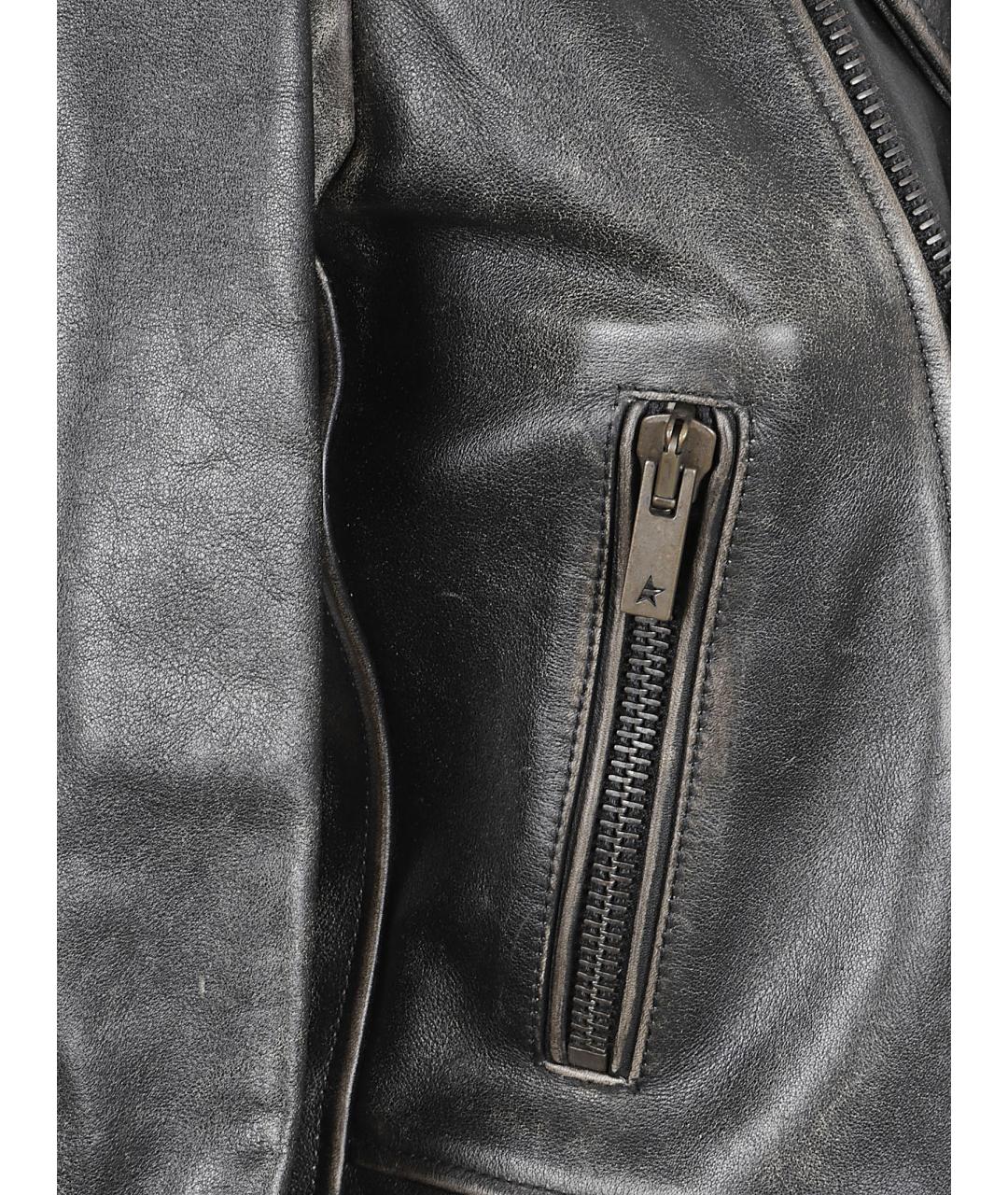 GOLDEN GOOSE DELUXE BRAND Черная кожаная куртка, фото 2