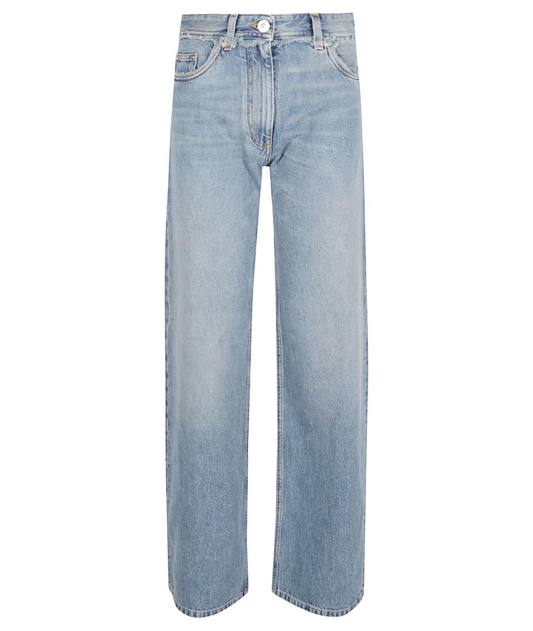 VERSACE Голубые хлопковые прямые джинсы, фото 1