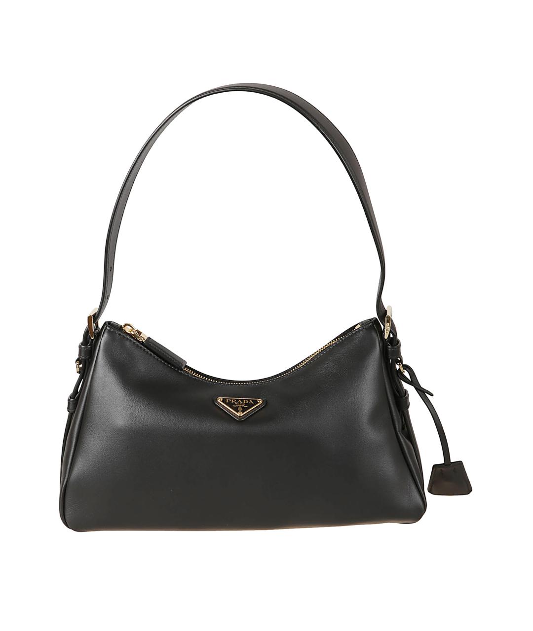 PRADA Черная кожаная сумка через плечо, фото 1