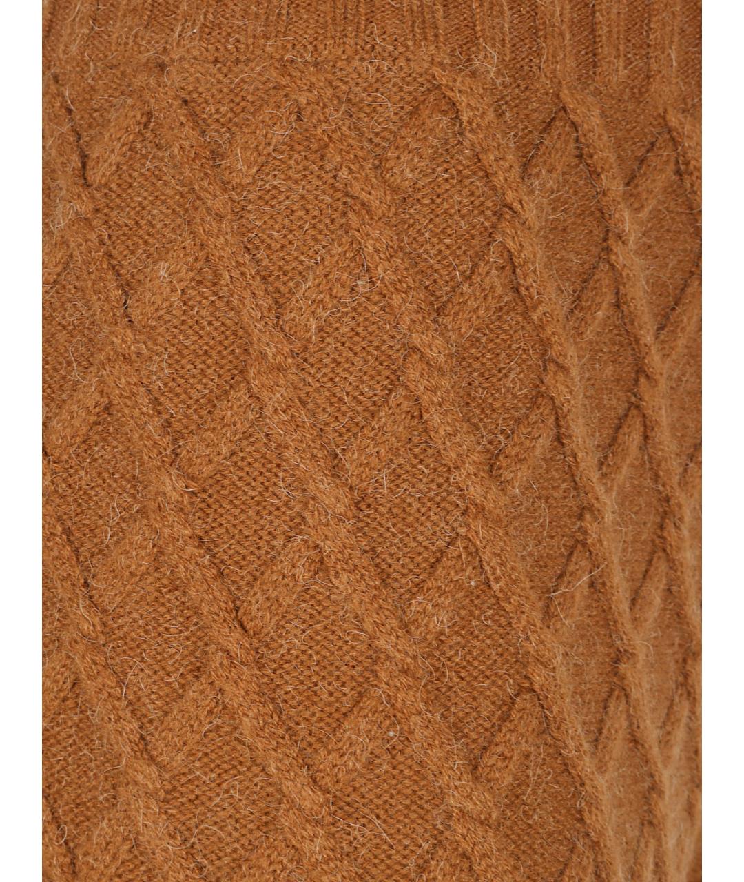 MAX MARA Коричневые шерстяные прямые брюки, фото 3