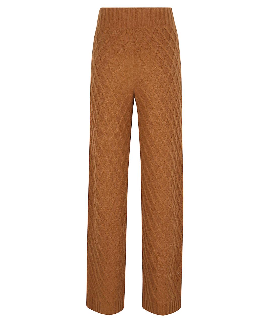MAX MARA Коричневые шерстяные прямые брюки, фото 2