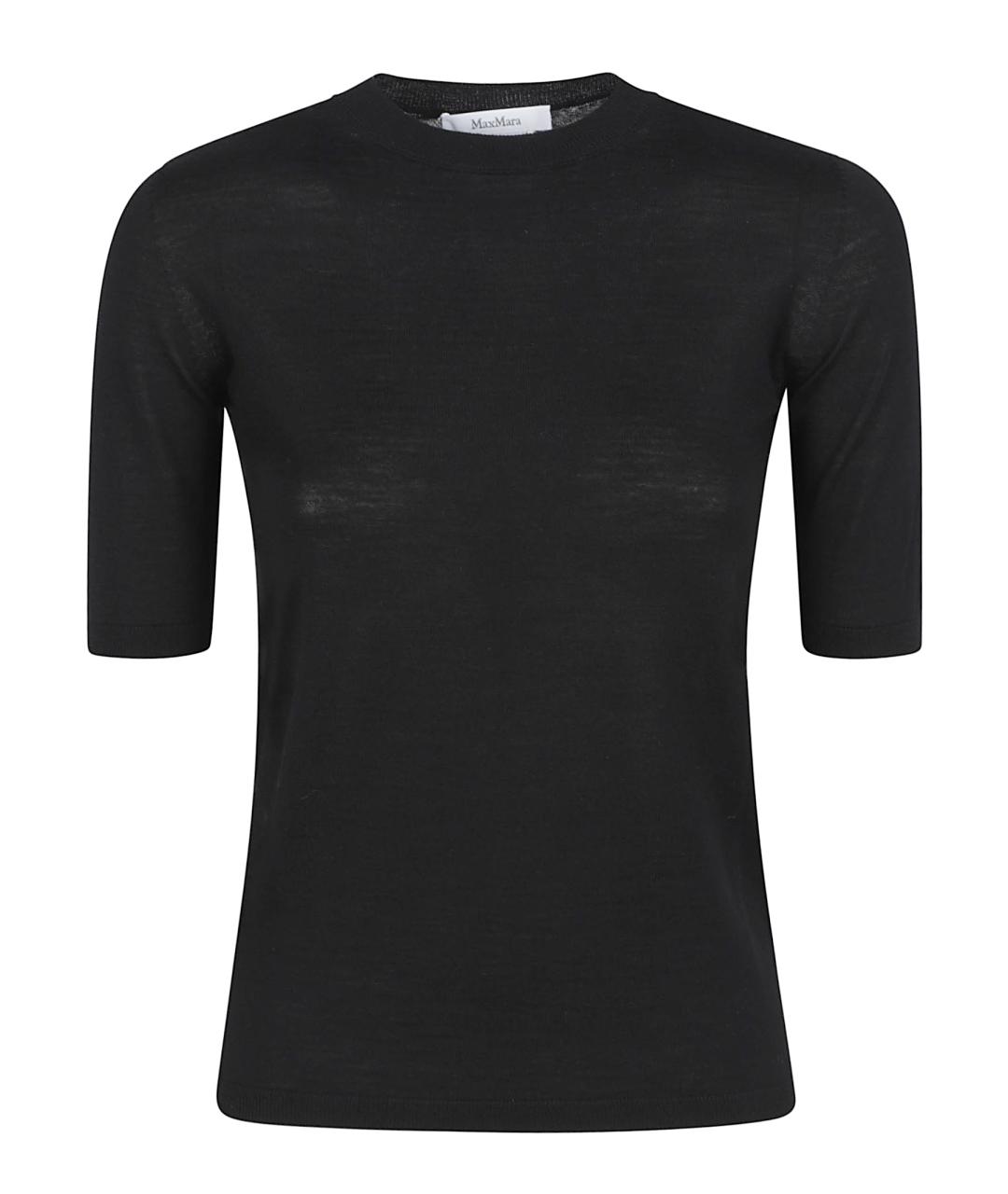 MAX MARA Черная шерстяная футболка, фото 1