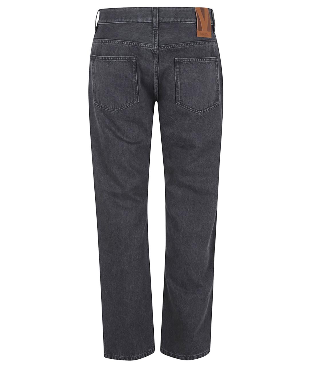 VALENTINO Черные хлопковые прямые джинсы, фото 3