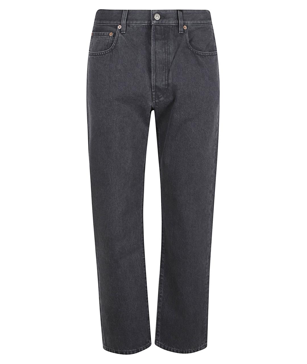 VALENTINO Черные хлопковые прямые джинсы, фото 1