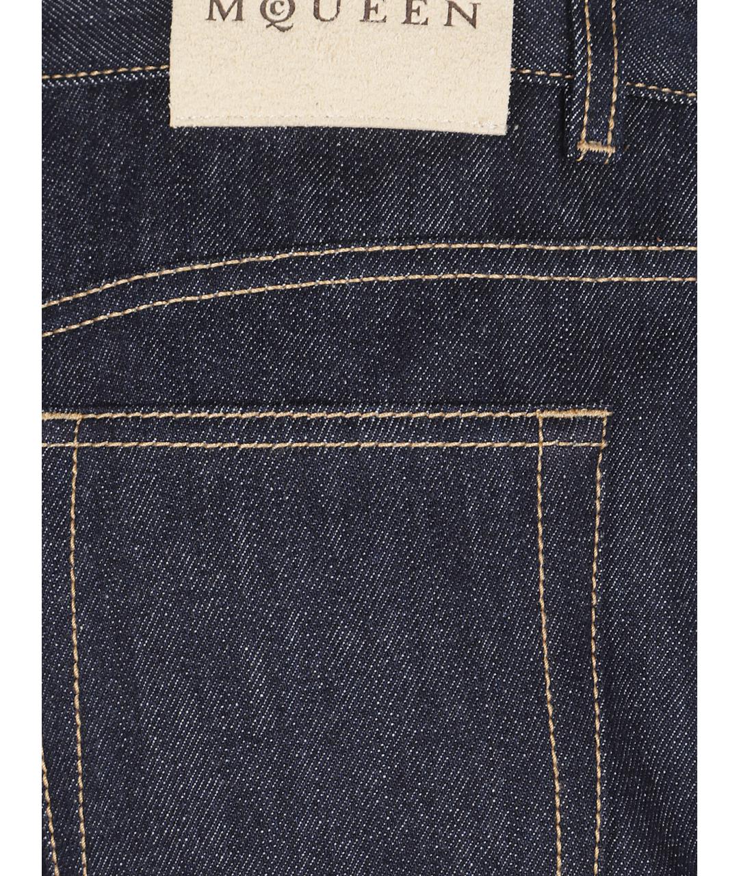 ALEXANDER MCQUEEN Синие хлопковые прямые джинсы, фото 2