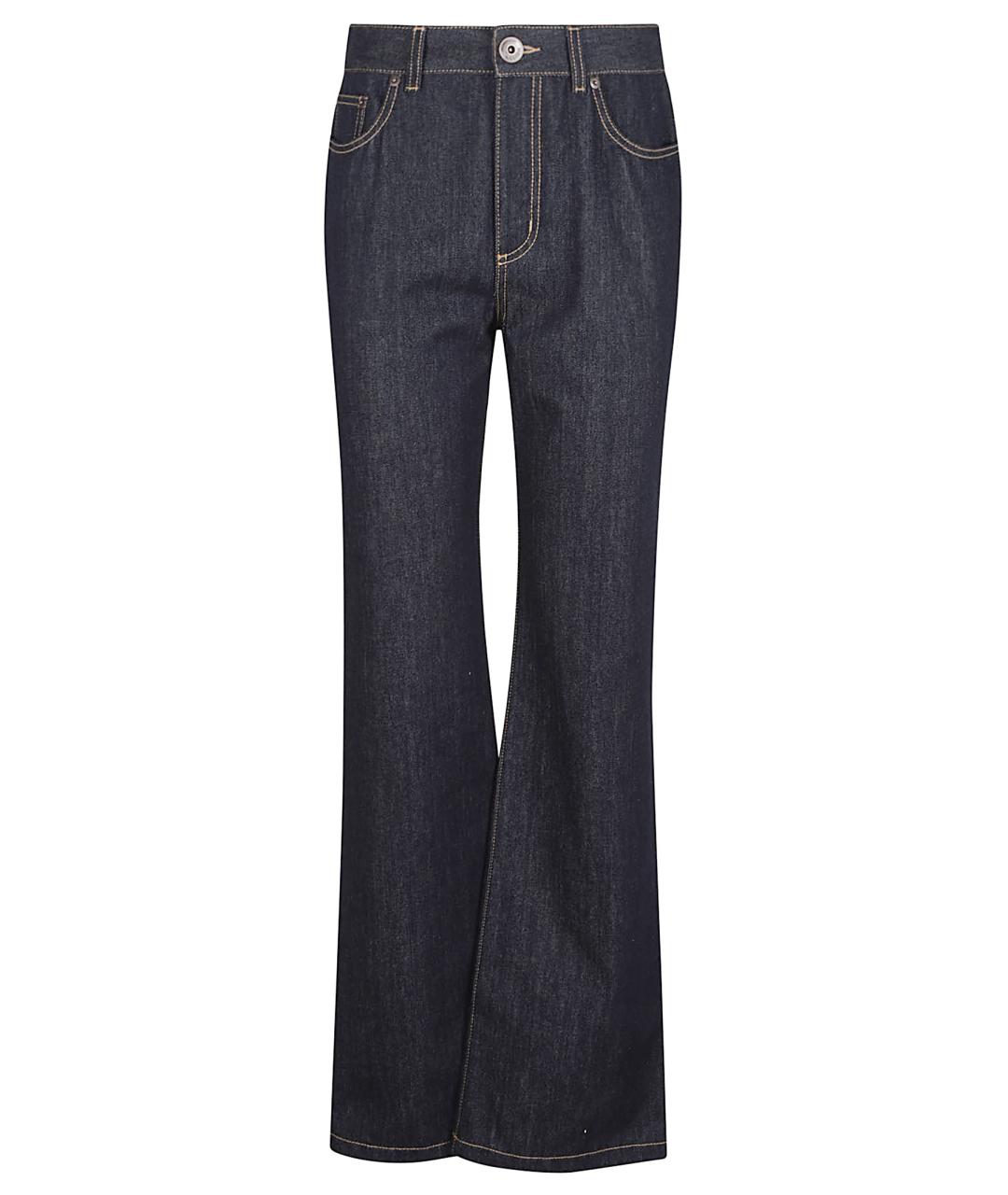 ALEXANDER MCQUEEN Синие хлопковые прямые джинсы, фото 1