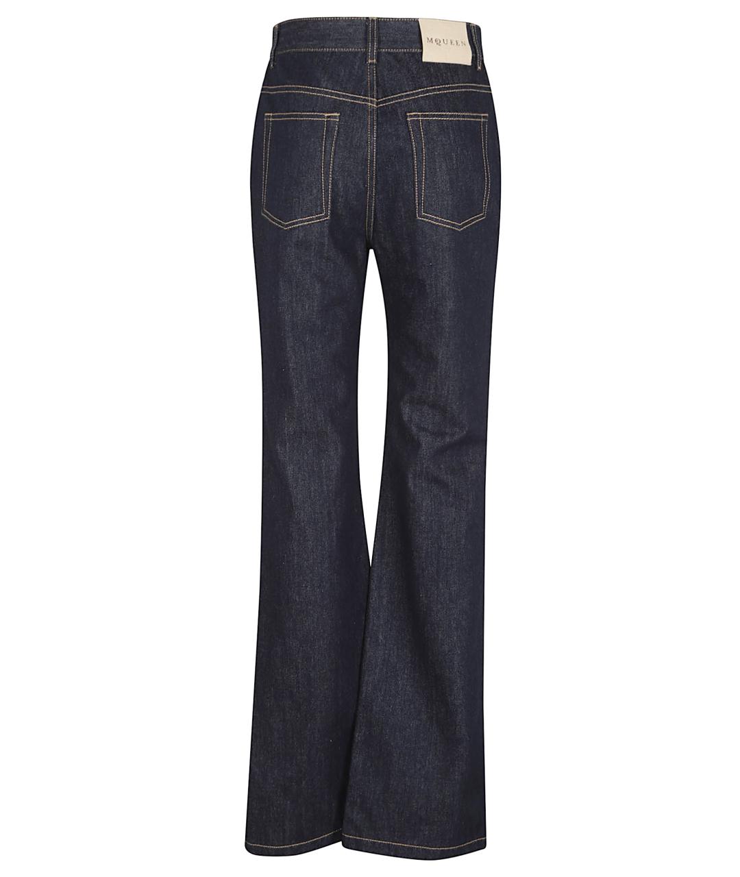 ALEXANDER MCQUEEN Синие хлопковые прямые джинсы, фото 3