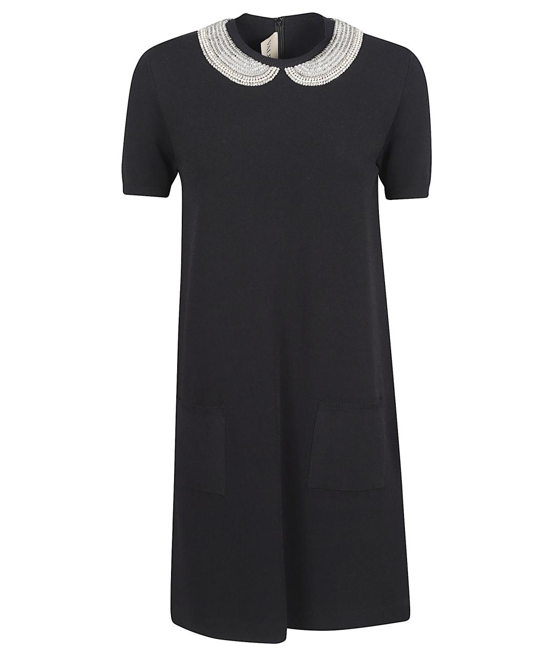 VALENTINO Черное вискозное коктейльное платье, фото 1