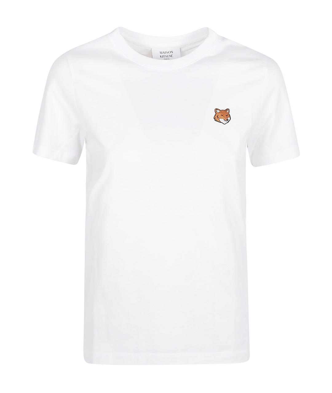 MAISON KITSUNE Белая хлопковая футболка, фото 1