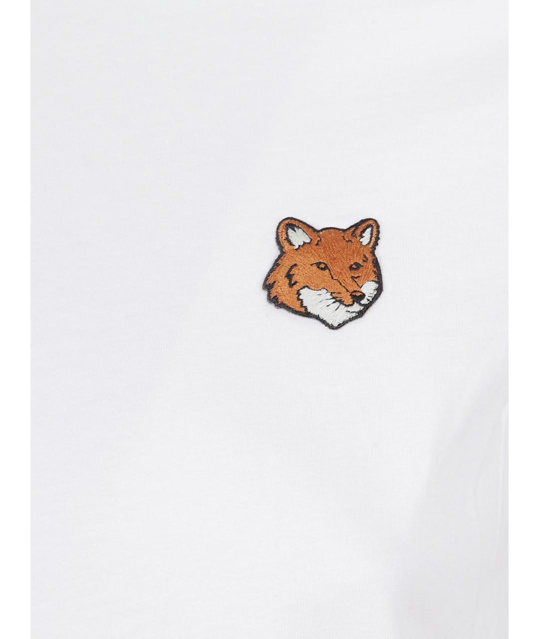 MAISON KITSUNE Белая хлопковая футболка, фото 2