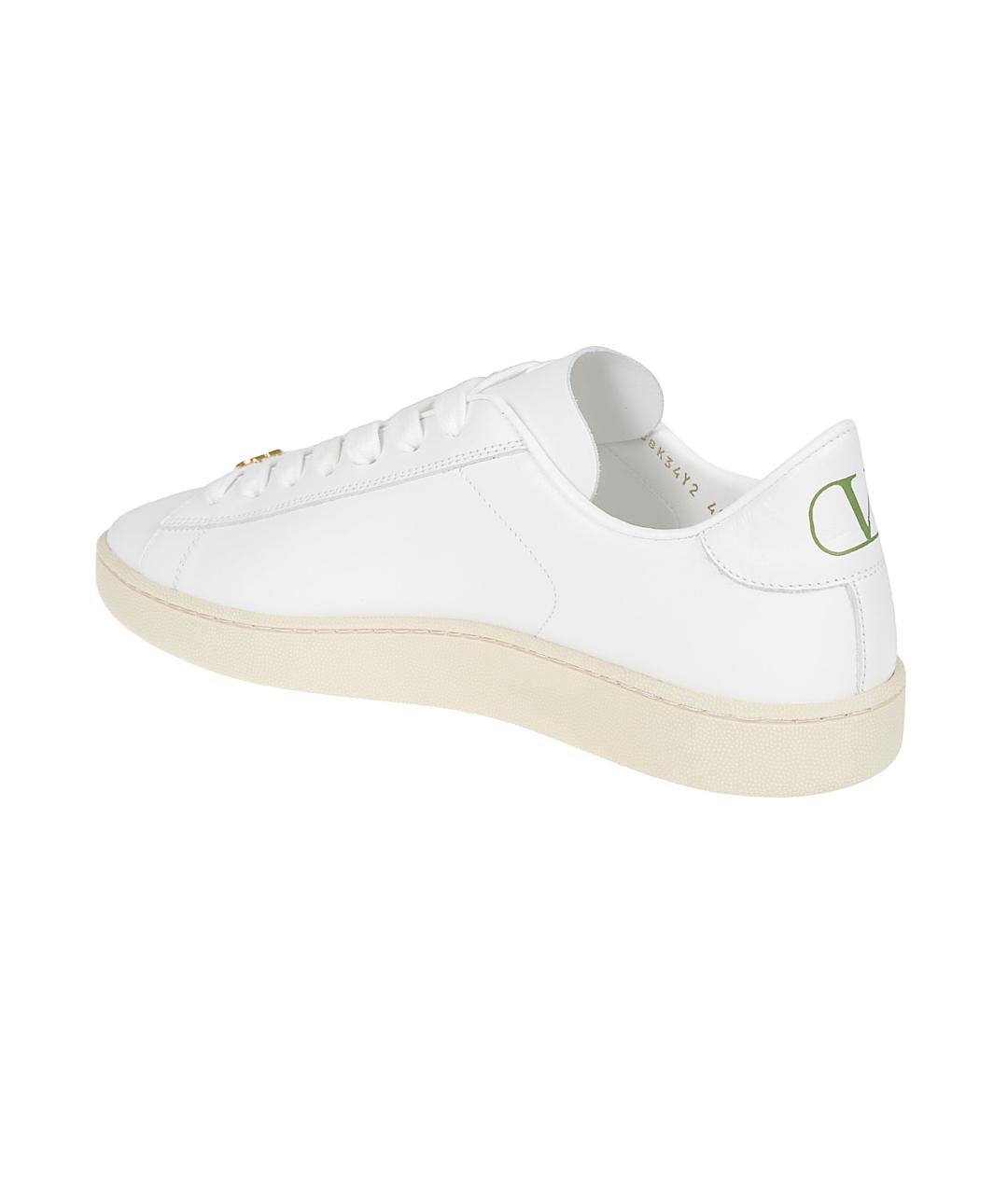 VALENTINO Белые кожаные низкие кроссовки / кеды, фото 3