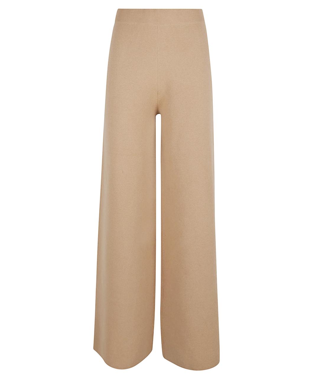 MAX MARA Бежевые шерстяные прямые брюки, фото 1