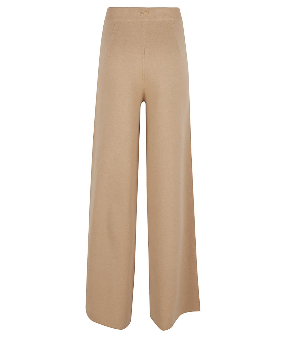 MAX MARA Бежевые шерстяные прямые брюки, фото 3