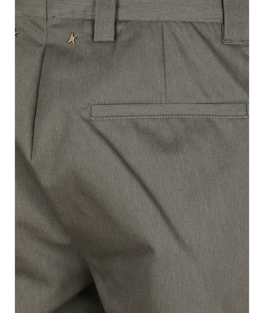GOLDEN GOOSE DELUXE BRAND Хаки хлопковые повседневные брюки, фото 2