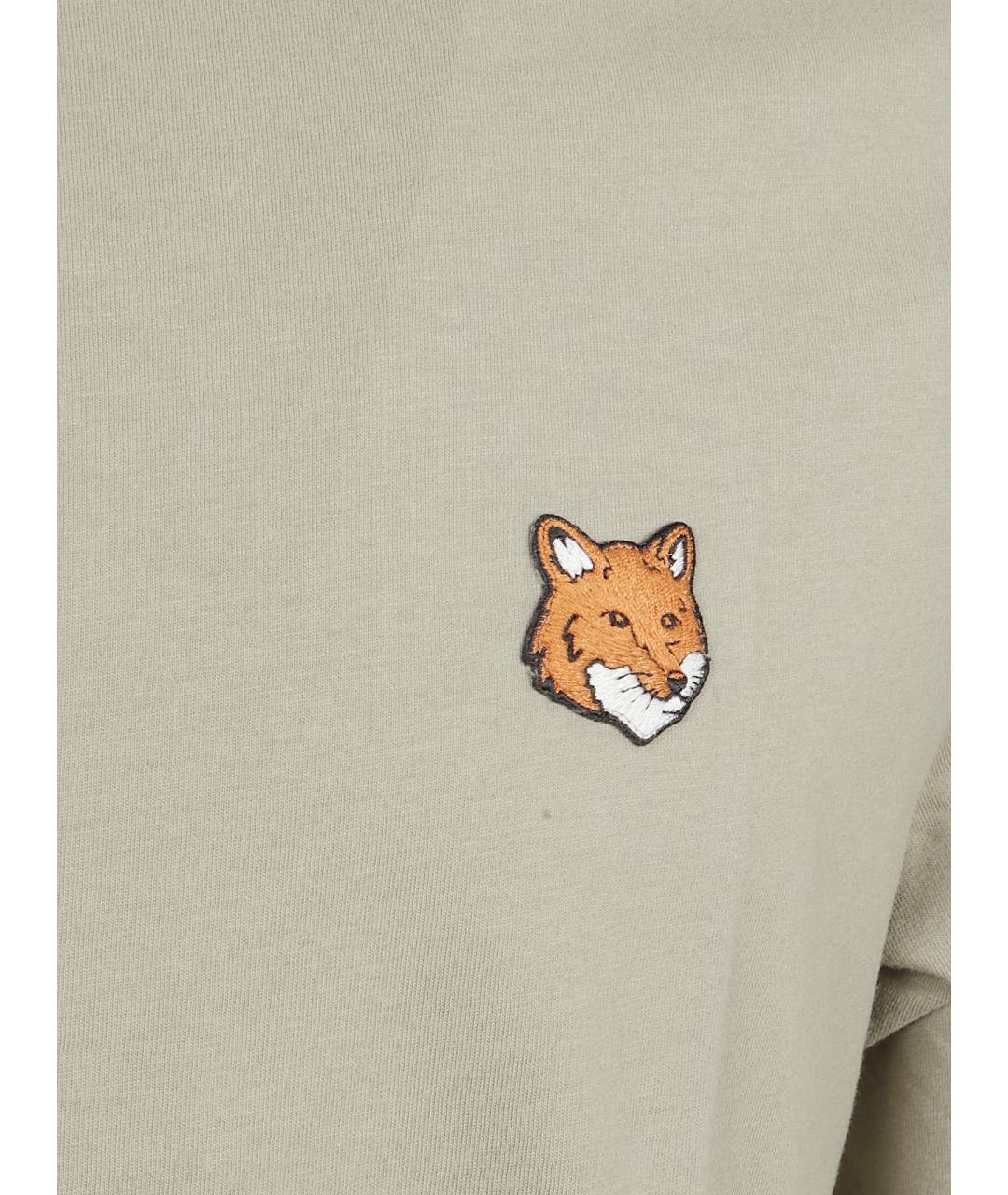 MAISON KITSUNE Зеленая хлопковая футболка, фото 2