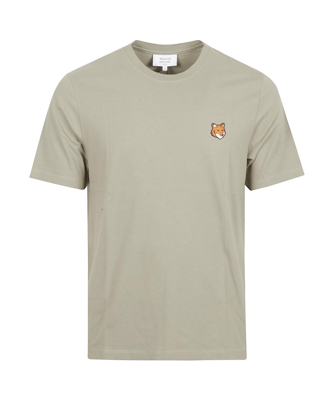 MAISON KITSUNE Зеленая хлопковая футболка, фото 1