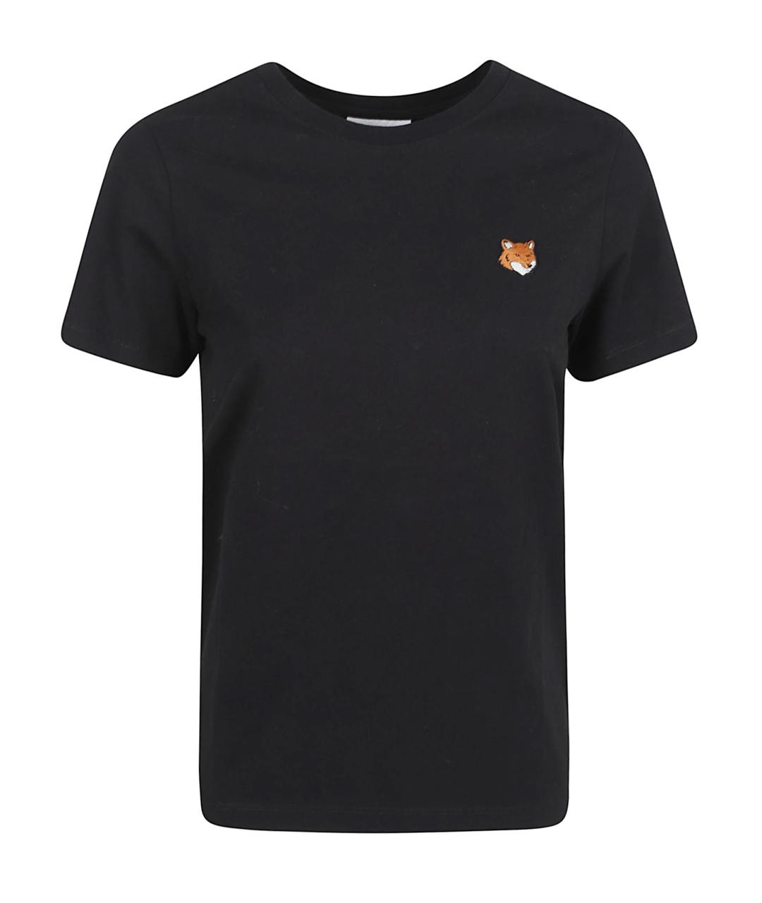 MAISON KITSUNE Черная хлопковая футболка, фото 1