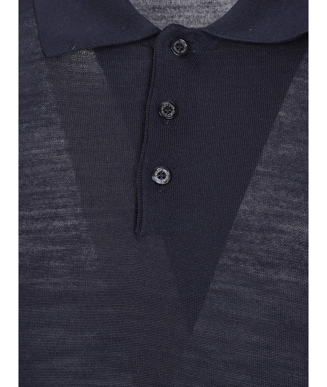 GOLDEN GOOSE DELUXE BRAND Темно-синее поло с коротким рукавом, фото 2