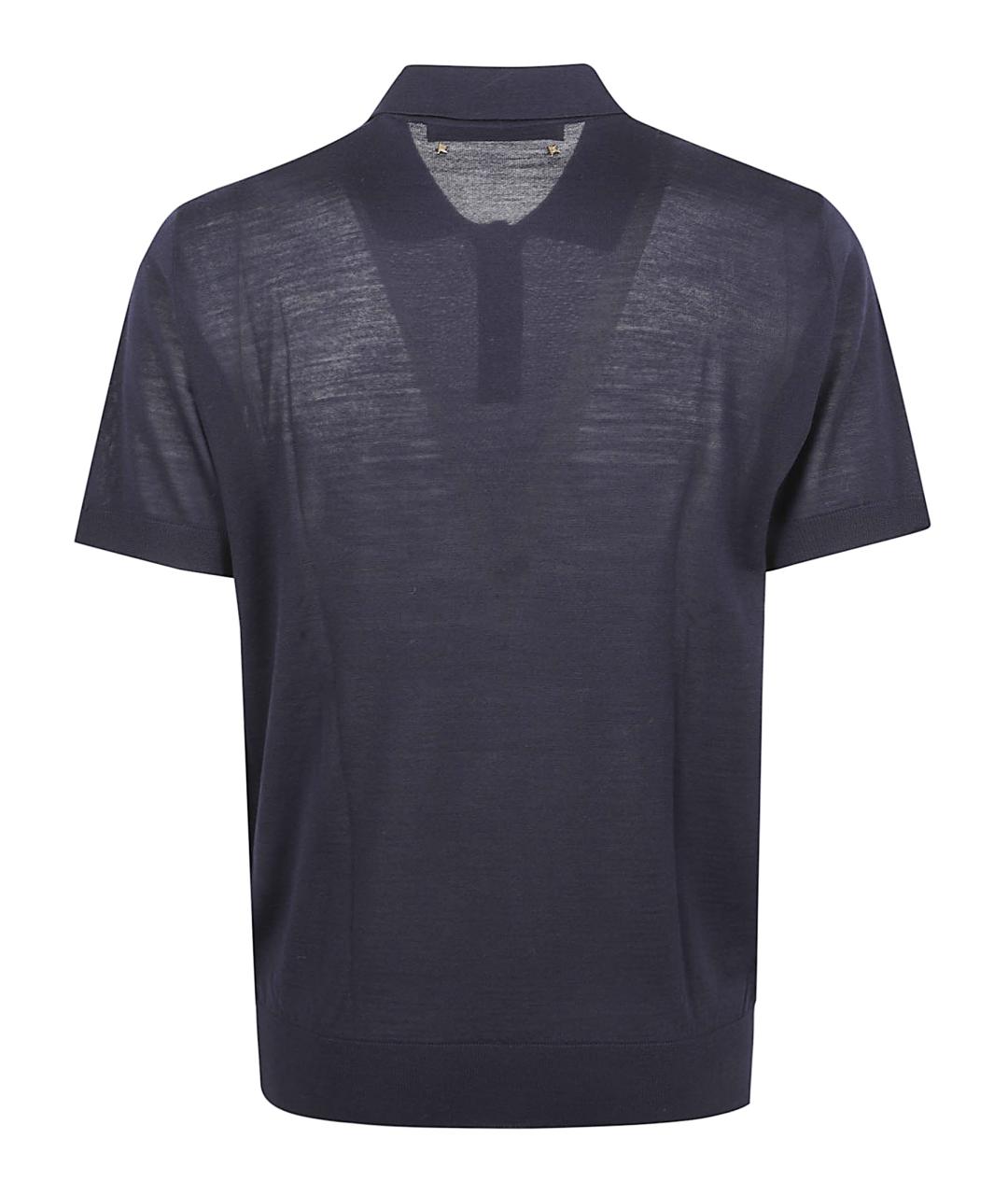 GOLDEN GOOSE DELUXE BRAND Темно-синее поло с коротким рукавом, фото 3