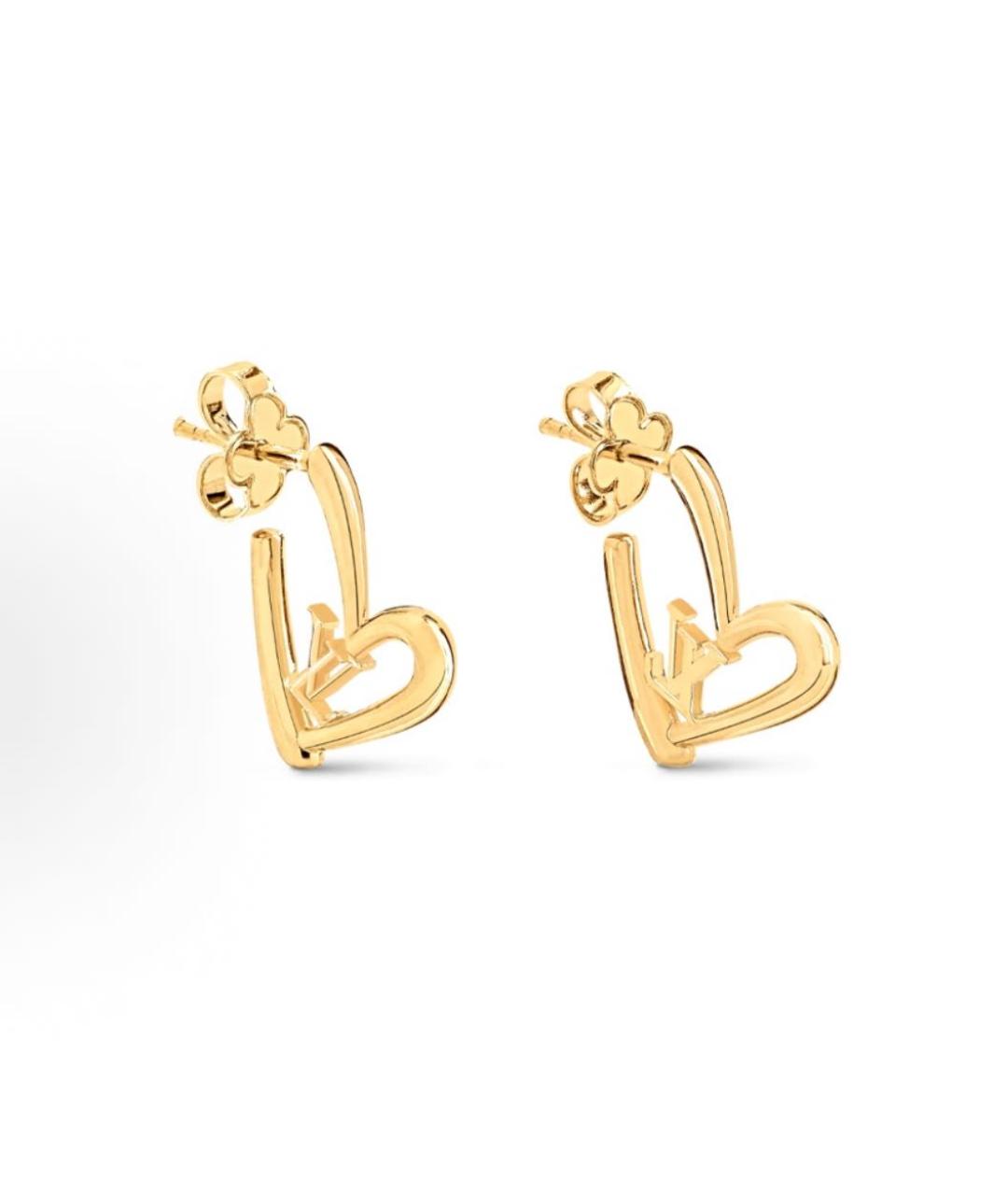 LOUIS VUITTON Золотые латунные серьги, фото 4