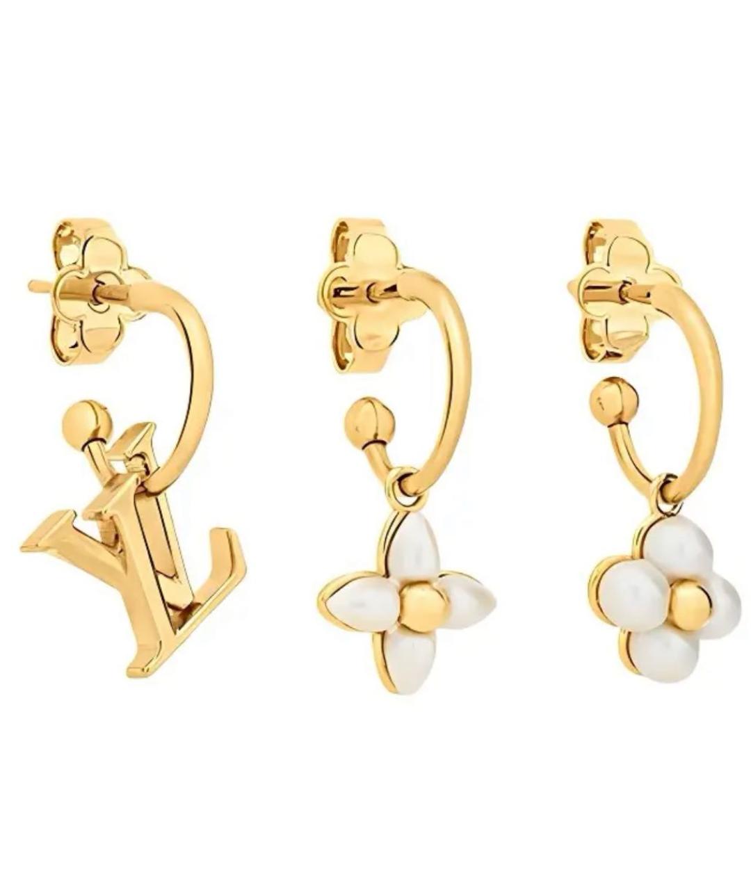 LOUIS VUITTON Золотые латунные серьги, фото 1