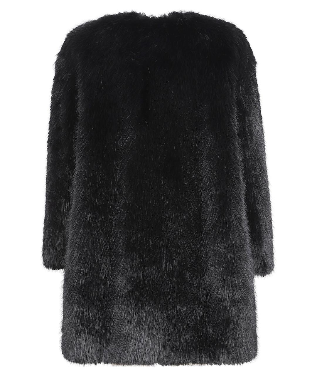 MAX MARA STUDIO Черная полиэстеровая шуба, фото 2