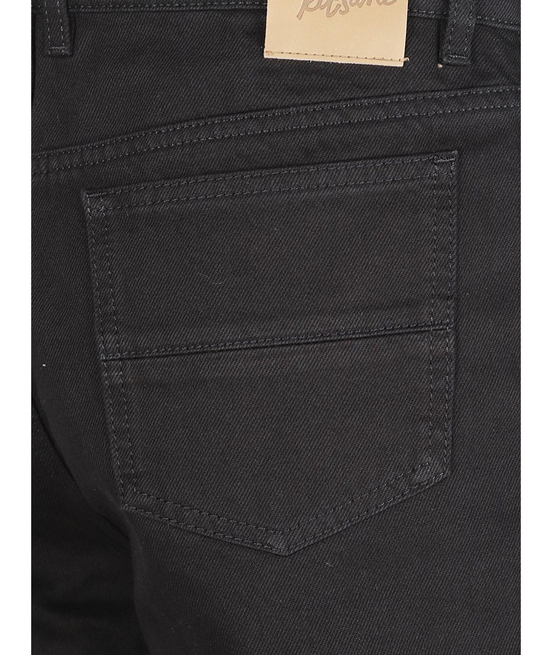 MAISON KITSUNE Черные хлопковые прямые джинсы, фото 2