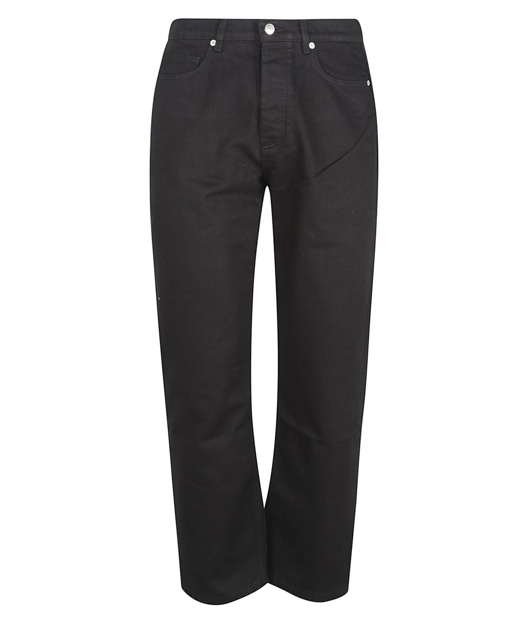 MAISON KITSUNE Черные хлопковые прямые джинсы, фото 1