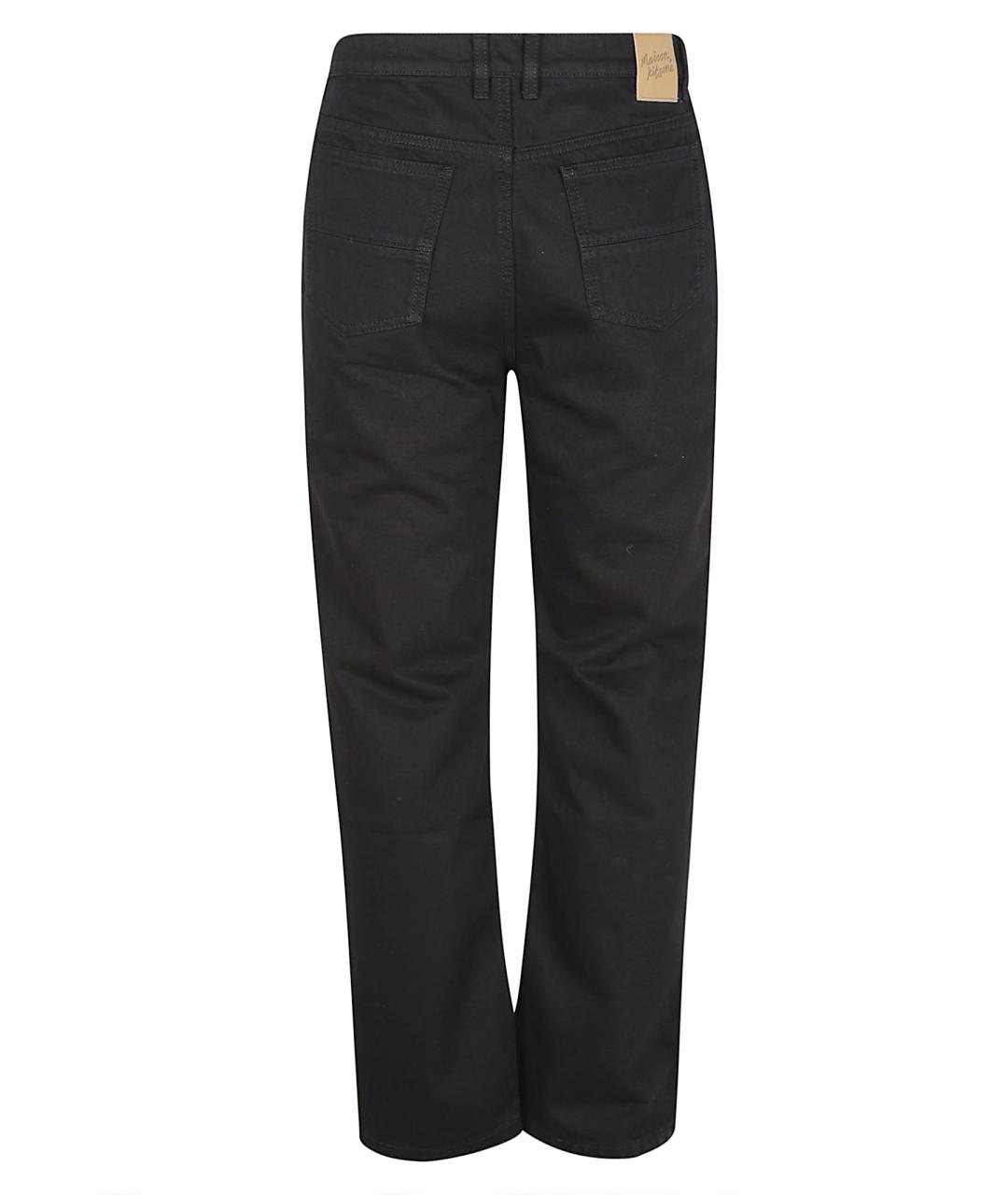 MAISON KITSUNE Черные хлопковые прямые джинсы, фото 3