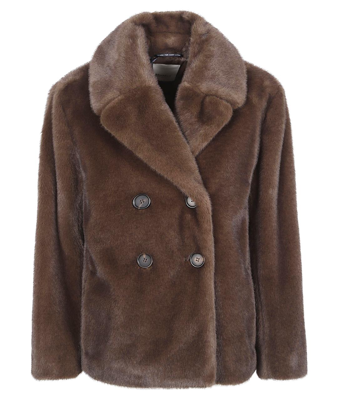 'S MAX MARA Коричневая полиэстеровая шуба, фото 1