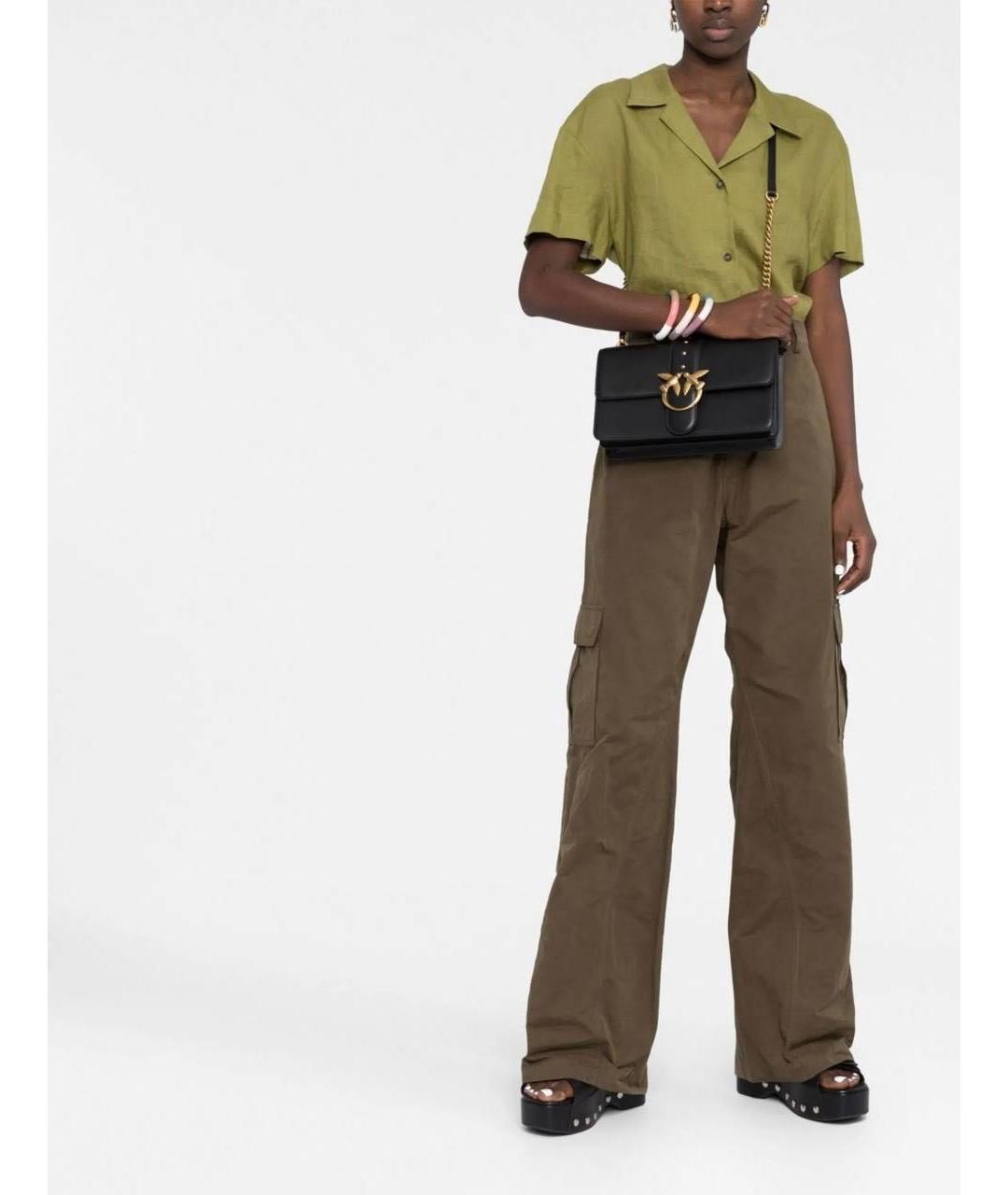 PINKO Черная кожаная сумка через плечо, фото 5