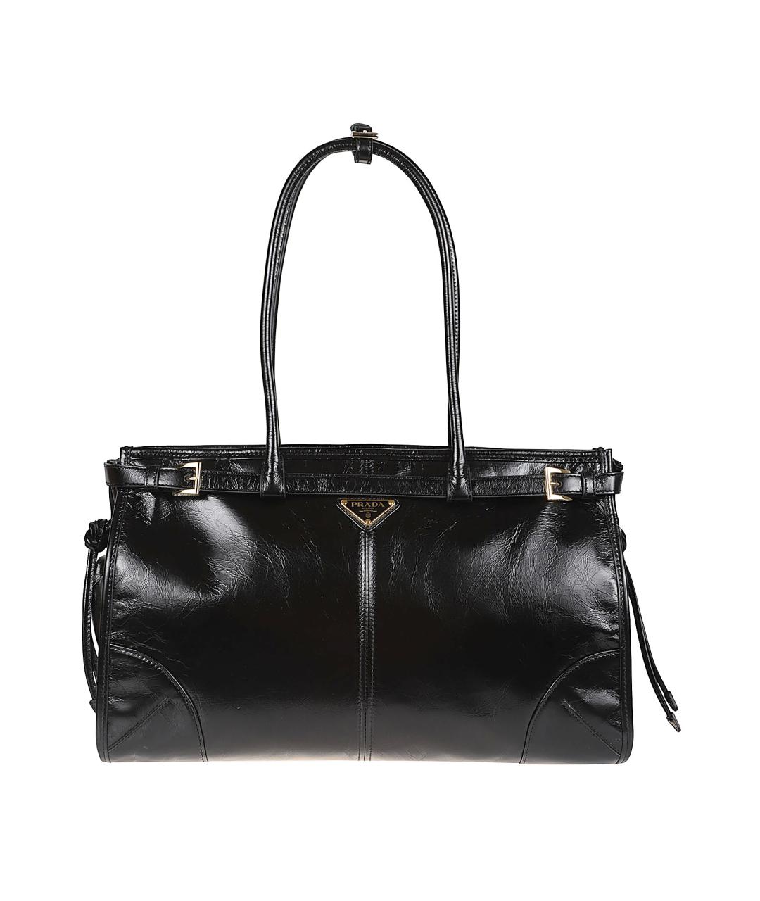 PRADA Черная кожаная сумка тоут, фото 1