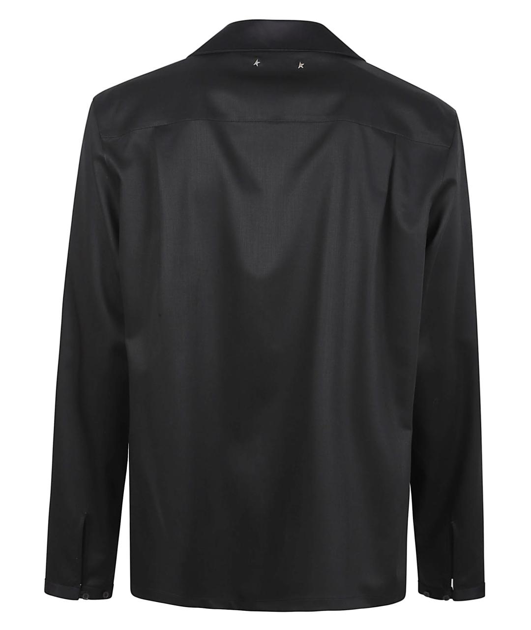 GOLDEN GOOSE DELUXE BRAND Черная шерстяная кэжуал рубашка, фото 3