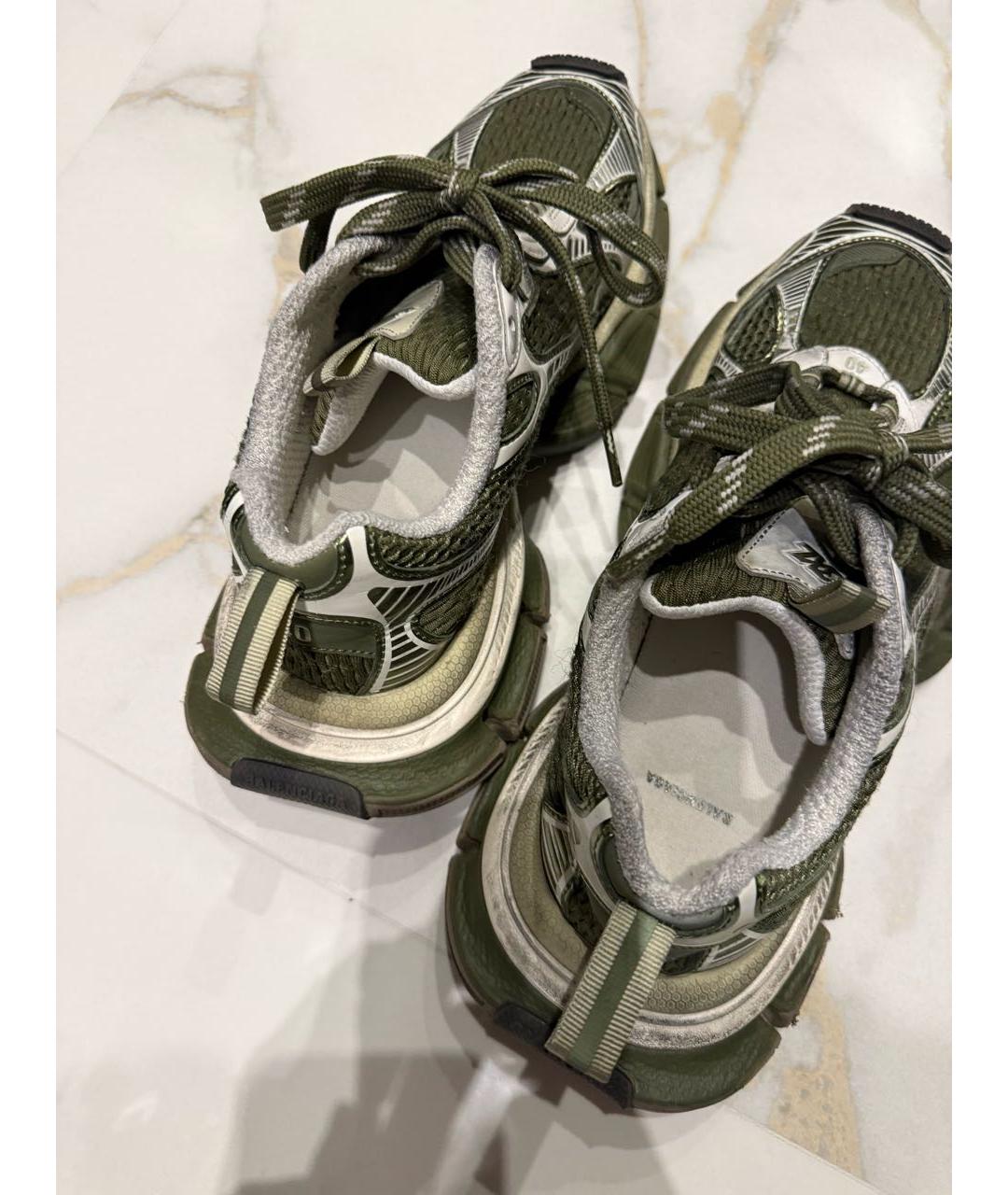 BALENCIAGA Хаки текстильные кроссовки, фото 5
